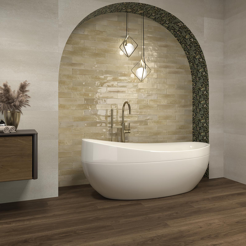 Płytka porcelanowa premium na ścianę z efektem Zellige ULTRAGLOSS Agadir Arena 7x28