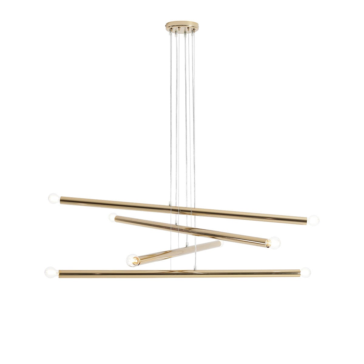 Lampa wisząca Tubo złota 8xE14x40W wym: 105 x 100 x 100 cm metal Aldex