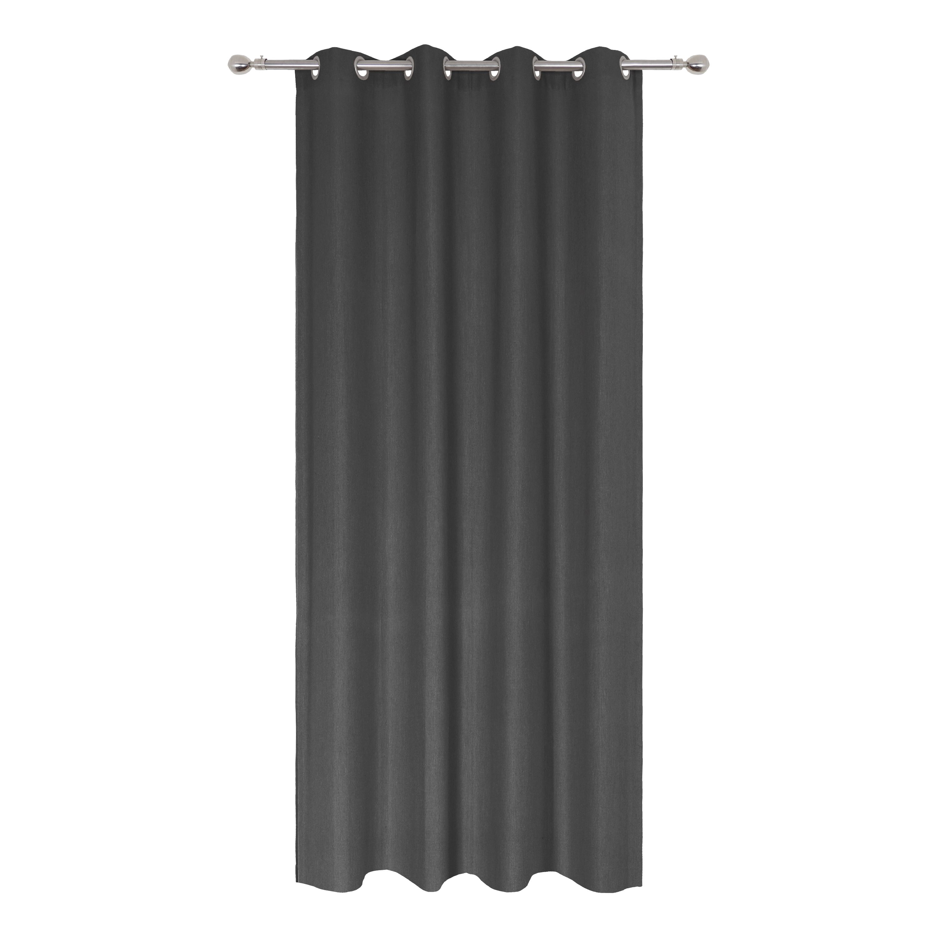 Zasłona filtrująca, Kalpe, bawełna, czarna, wys. 280 x szer. 140 cm INSPIRE