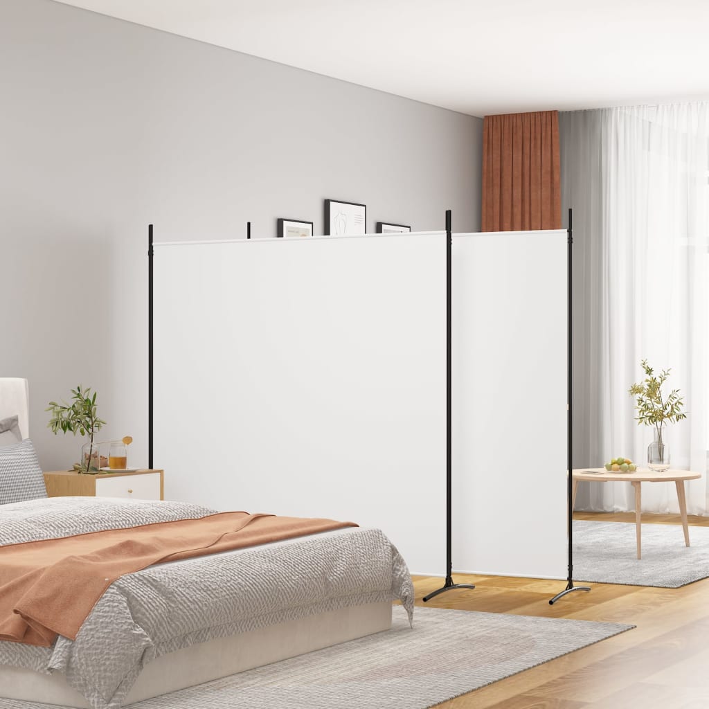 Parawan 3-panelowy, biały, 525x180 cm, tkanina vidaXL