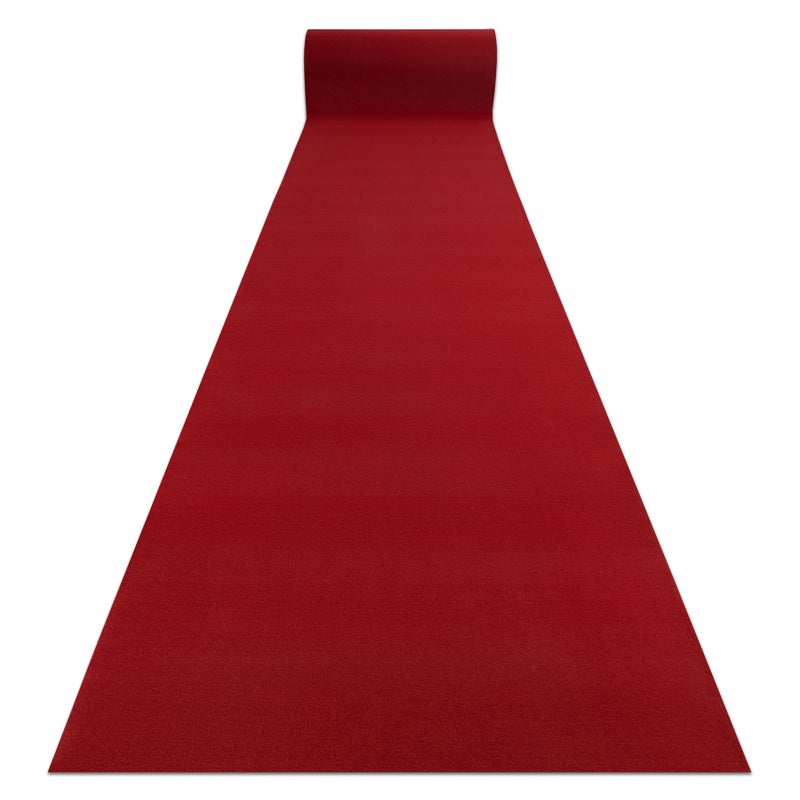 Chodnik RUMBA 1974 Ślub, wesele podgumowany, jednokolorowy bordo, czerwony 200cm 200x550 cm