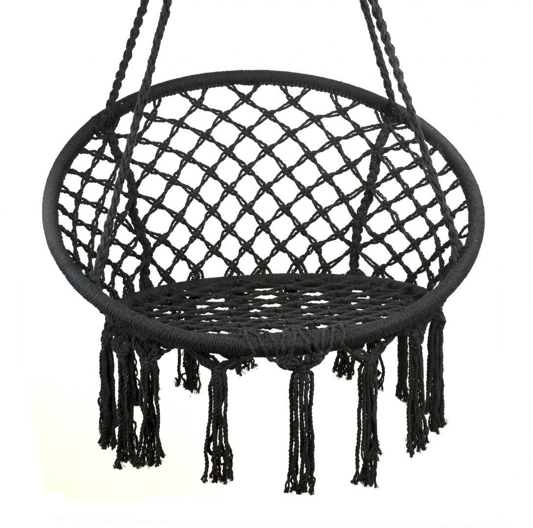 Huśtawka LUARO fotel bocianie gniazdo czarne 80cm 150kg