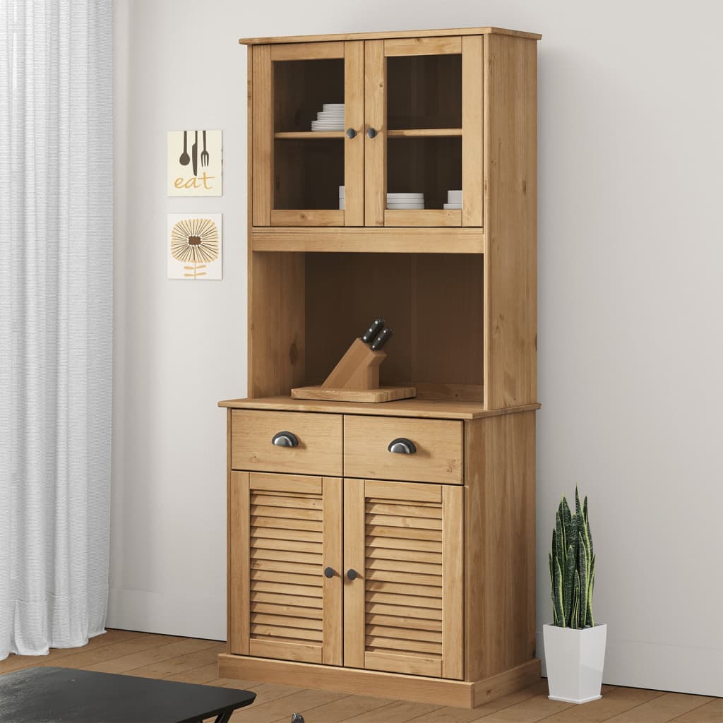 Kredens VIGO, 78x40x175 cm, lite drewno sosnowe vidaXL