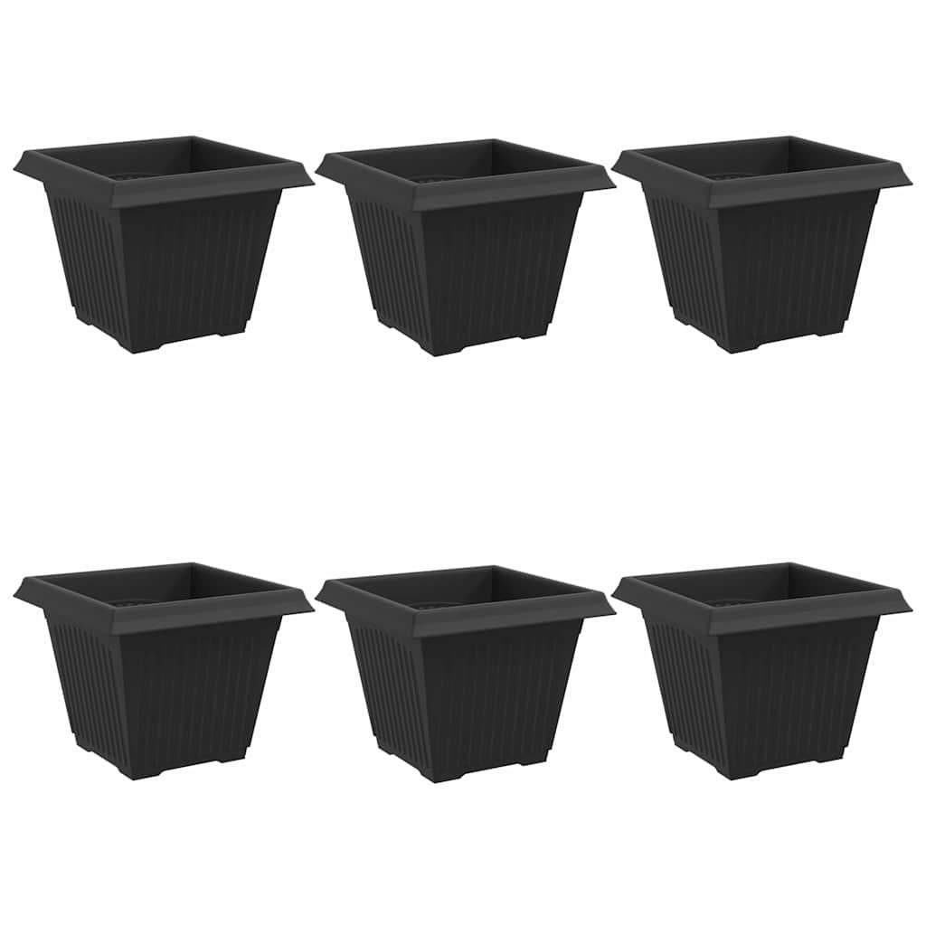 Kwadratowa doniczka na kwiaty 6 pcs Czarny 38 x 38 x 30 cm