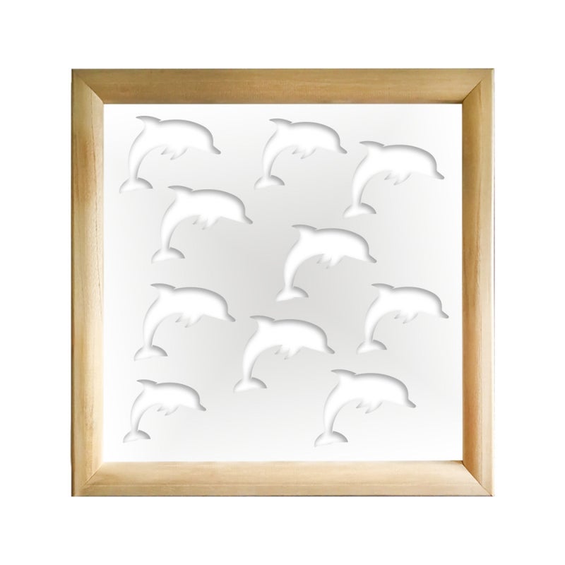 DOLPHIN - Kwadratowe moduły dekoracyjne z drewna i PVC - Rozmiar 98x98 cm - Grubość 64 mm - Kolor wewnętrzny BIAŁY