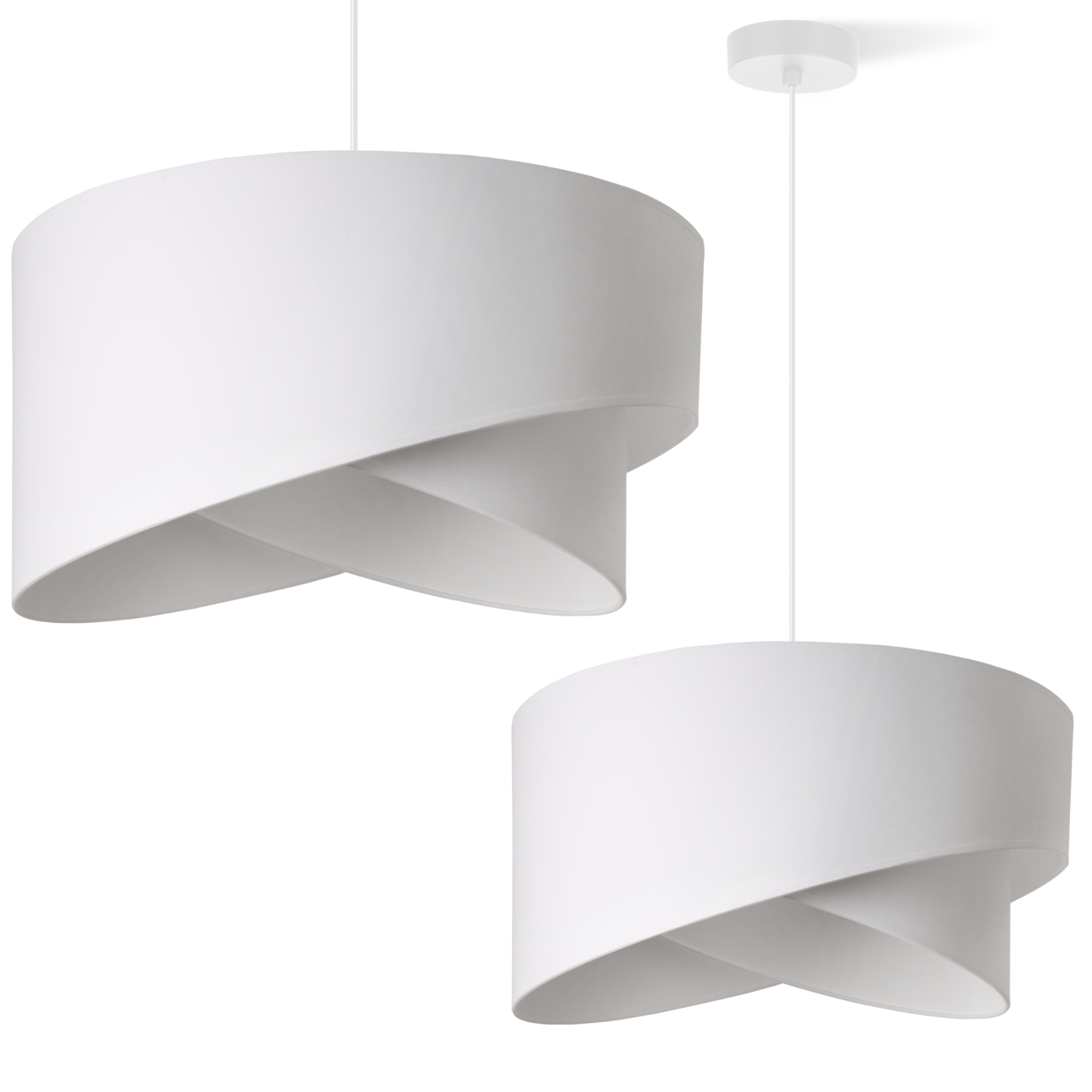 Lampa sufitowa wisząca Light Home LH Gaja 1xE27 abażur skos biały/biały