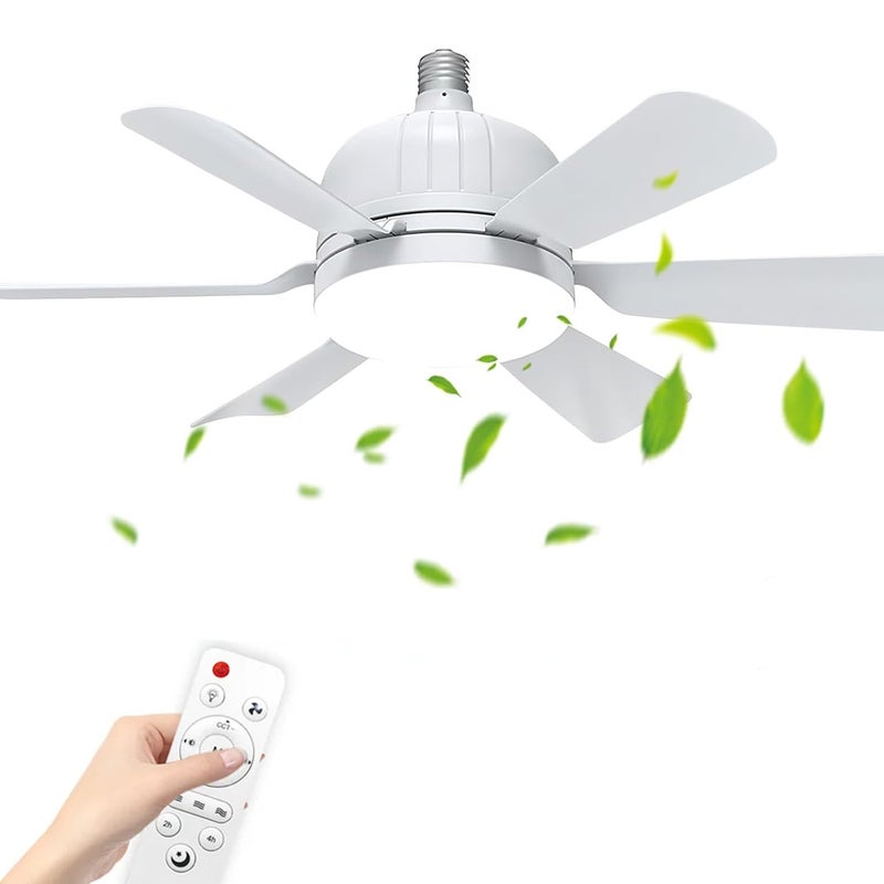 Lampa sufitowa z wentylatorem 40 W Ø 46 cm - Wentylator sufitowy - Ściemniacz i regulacja prędkości na 3 poziomach - Pasuje do gniazd E26/E27