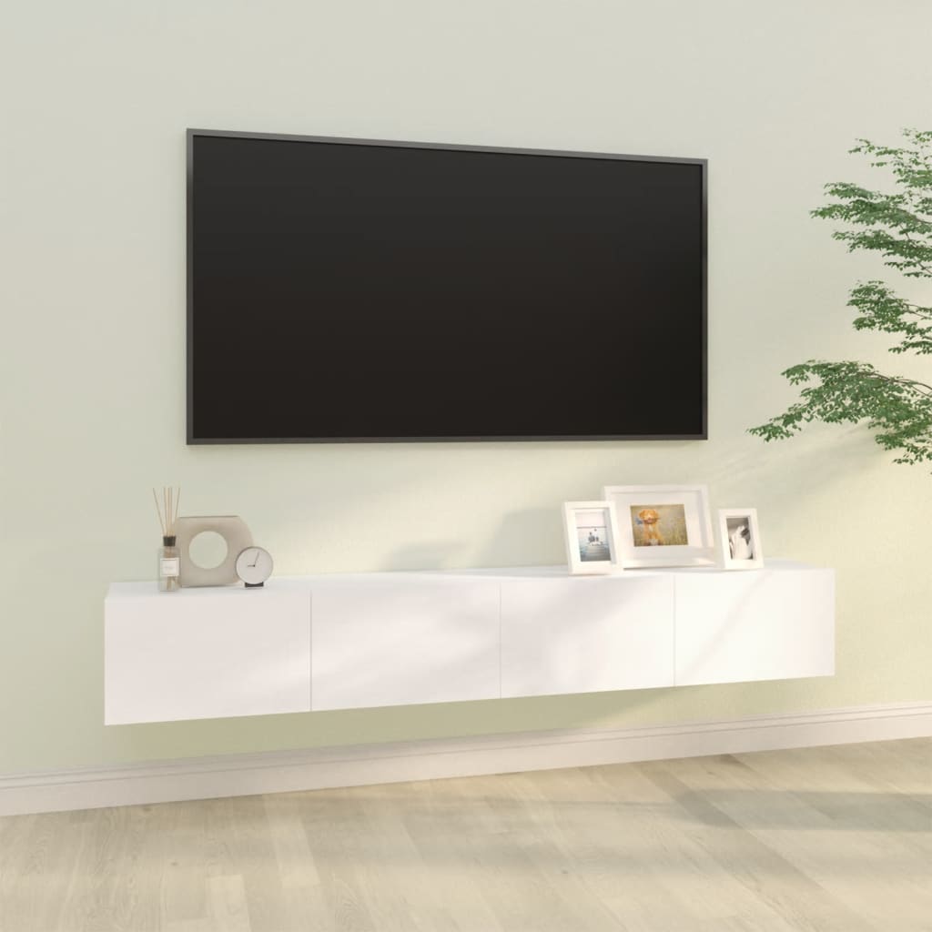 Meble TV ścienne VidaXL 100x30x30 cm z drewna inżynieryjnego, kolor biały