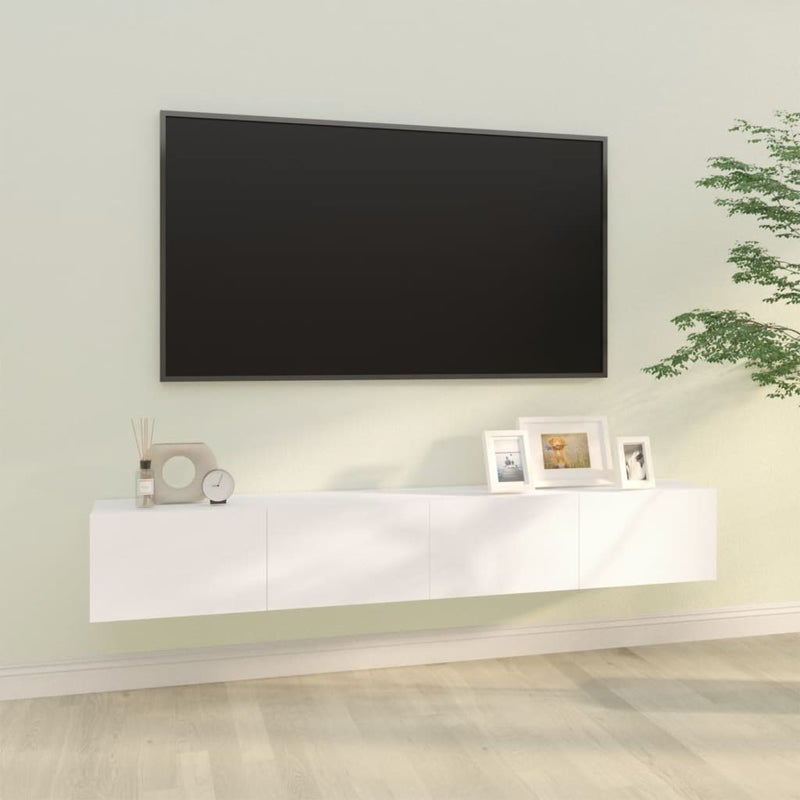 Meble TV ścienne VidaXL 100x30x30 cm z drewna inżynieryjnego, kolor biały