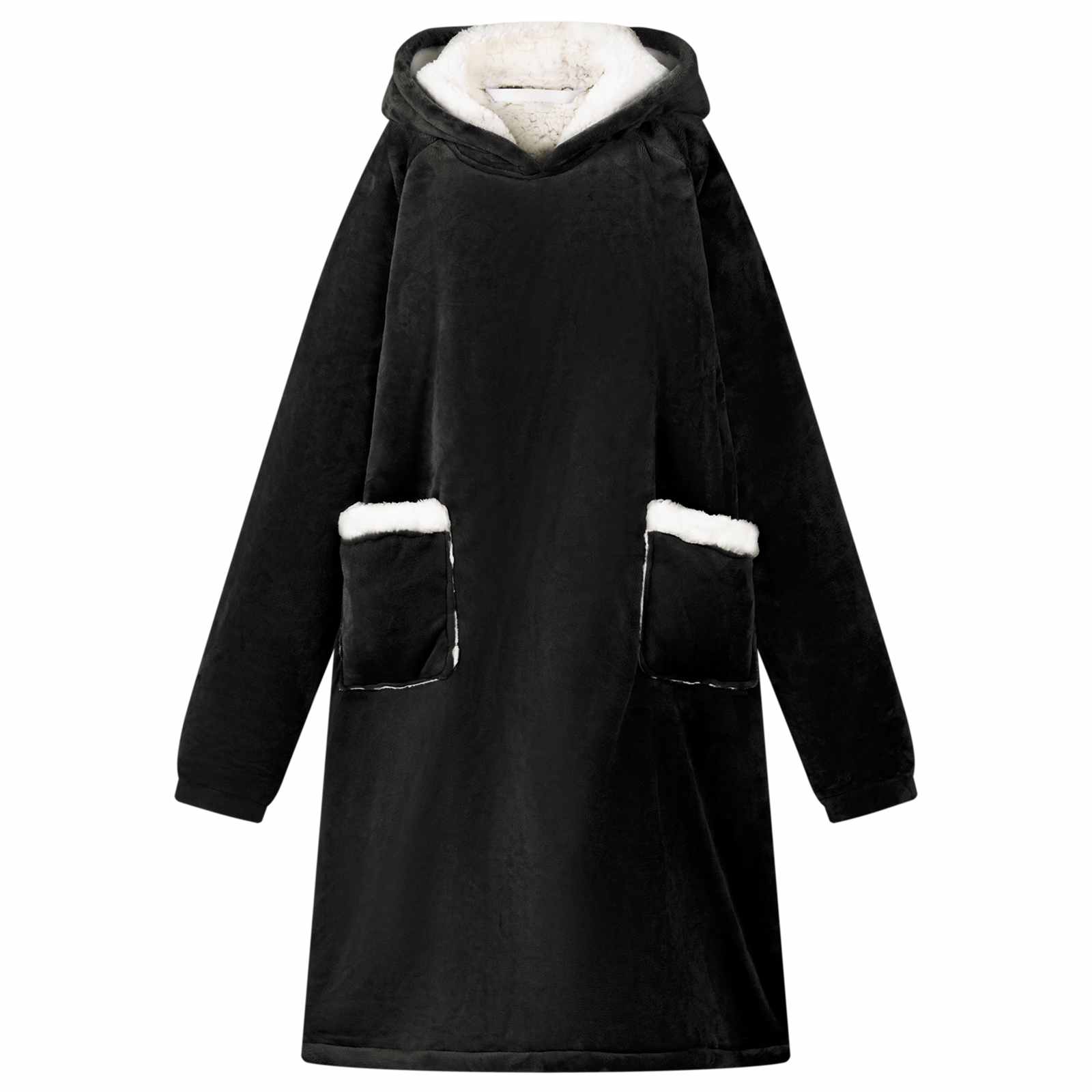 Bluza-koc Czarny M Fleece i Flanela vidaXL