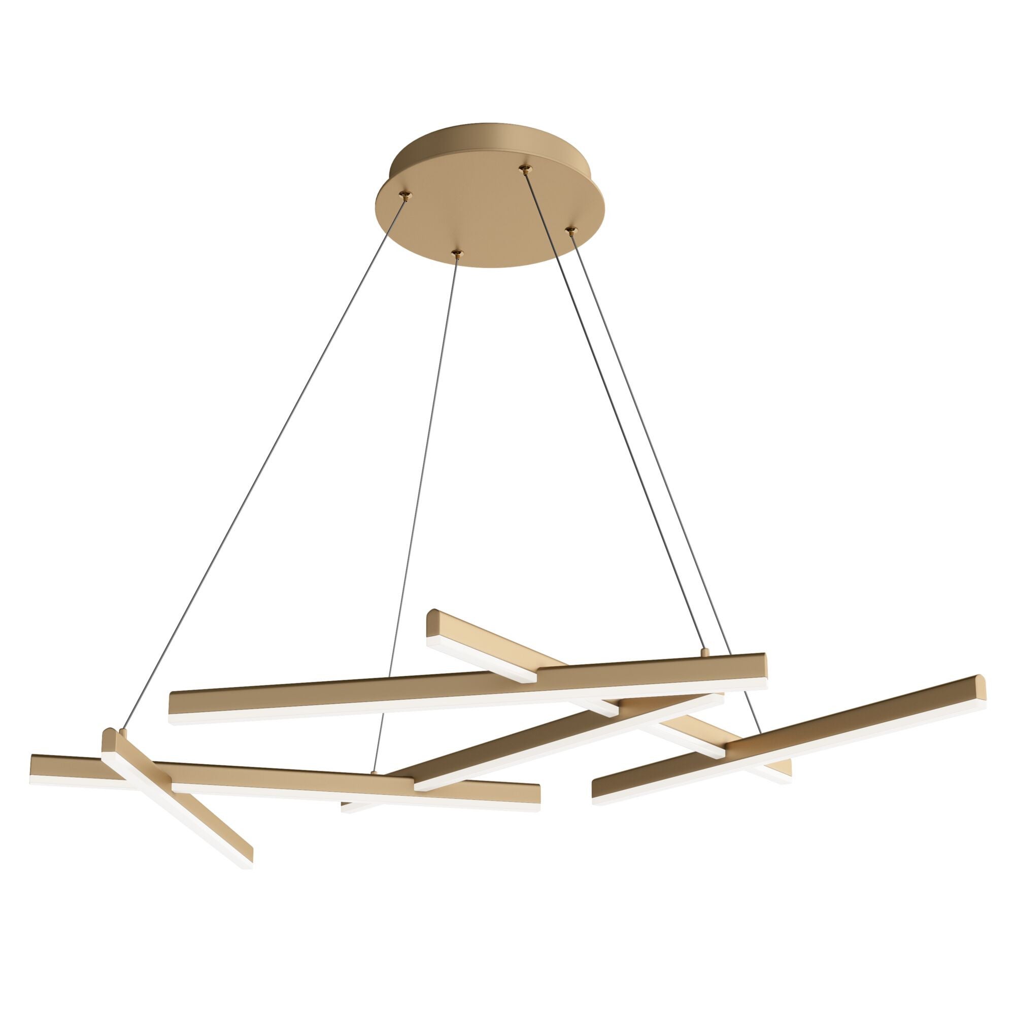 Lampa wisząca złota, asymetryczne linie LED Line Maytoni MOD016PL-L75MG3K
