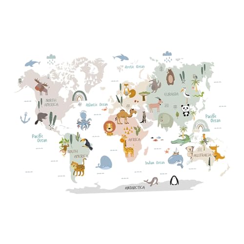 2 Sheets creature World chart naklejki ścienne, wielokolorowy wodoodp. Carton naklejki do dla dzieci sypialnia, 90x30cm PVC