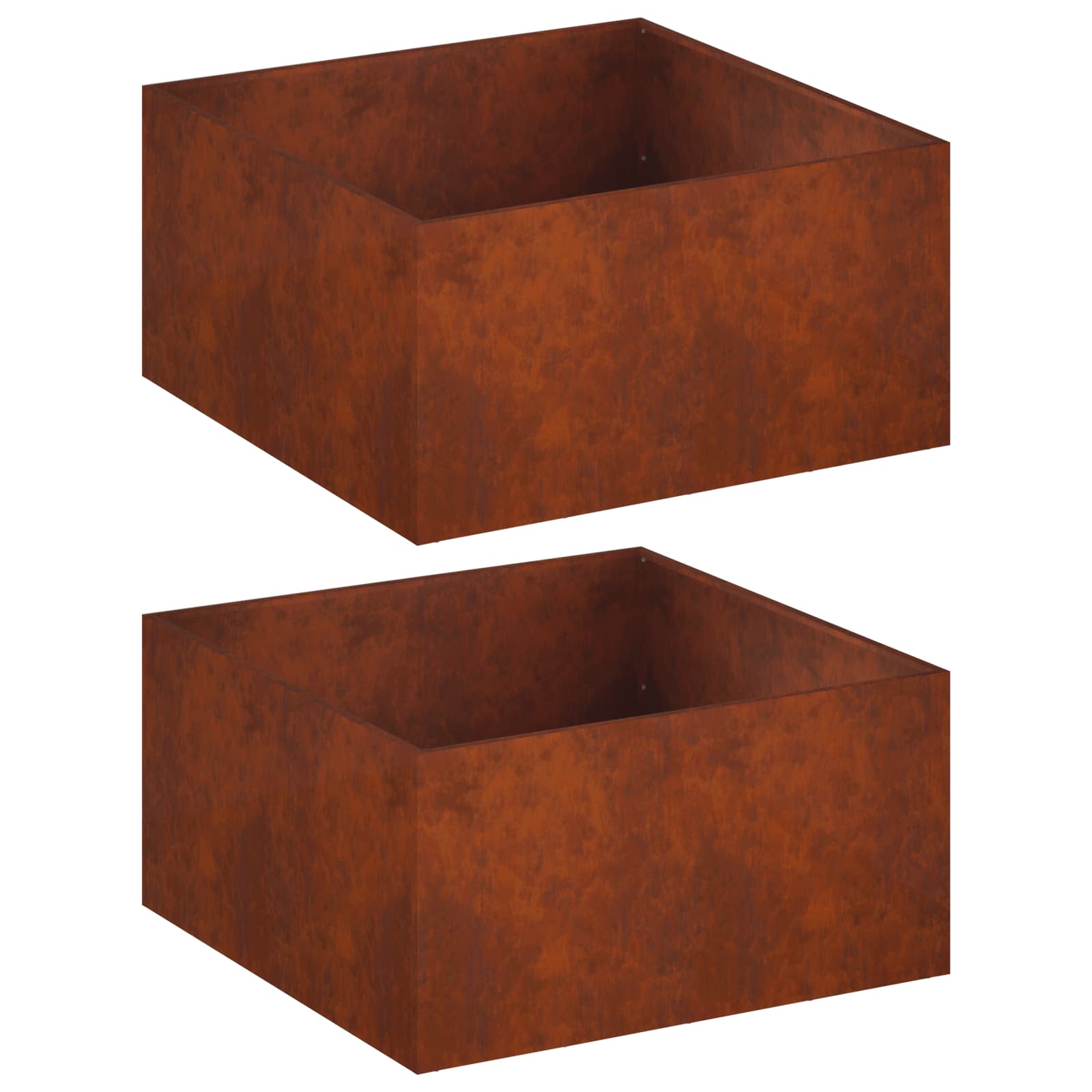 2x Donica Ogrodowa Corten 60x60x40 cm Rdzawa na Taras na Balkon na Kwiaty