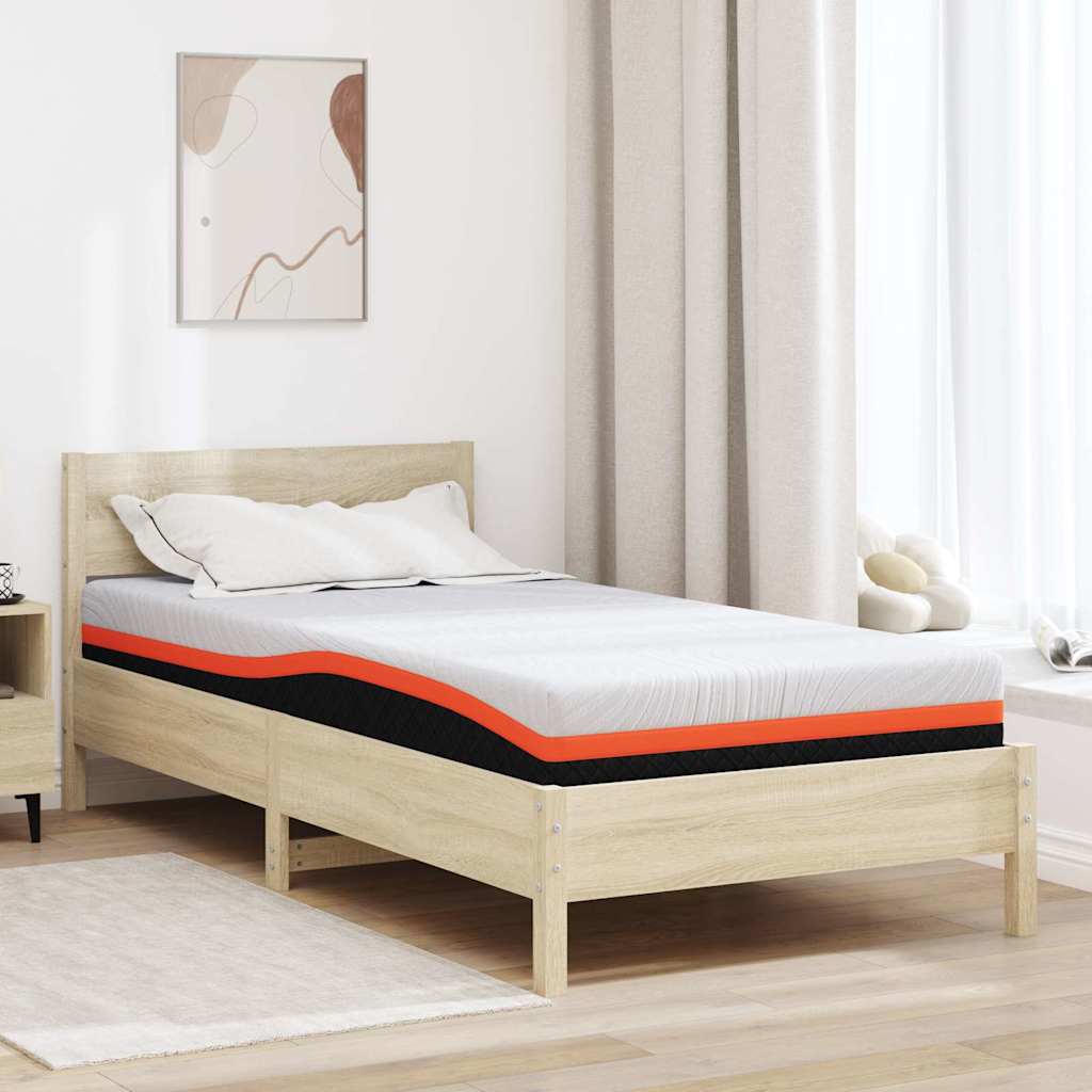 Materac Biały i czarny 90 x 200 cm Tkanina żakardowa vidaXL