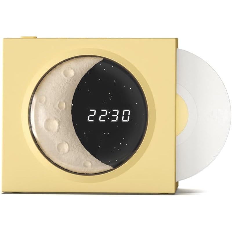 Księżycowy zegar z motywem rozgwieżdżonego nieba Bluetooth głośnik z kartą nostalgiczny głośnik stylu gramofonu winylowego odpowiedni użytku domowego
