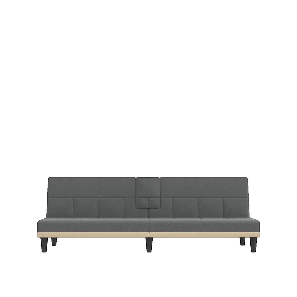 Sofa rozkładany vidaXL ciemnoszary z składanym stołem i portami USB