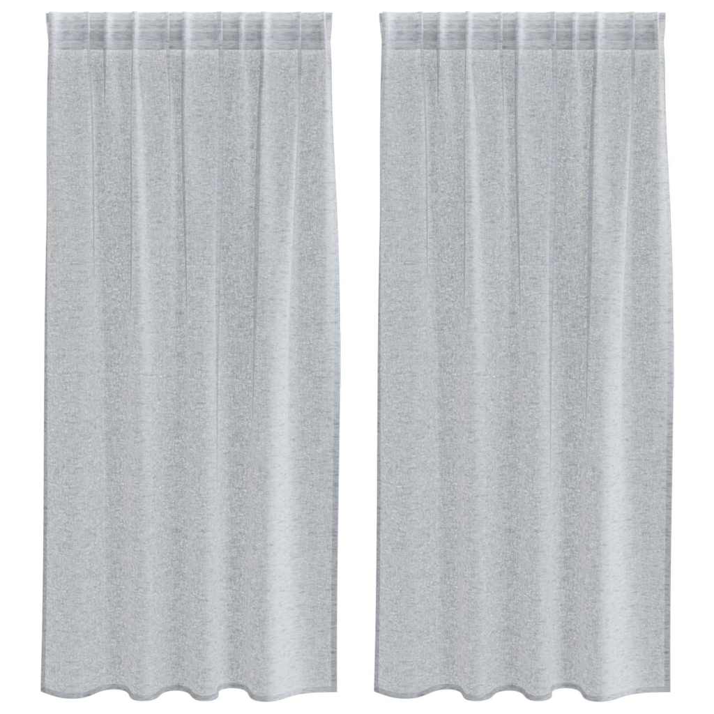 Firany Voile 2 pcs Ciemnoszary 175 x 140 cm Poliester