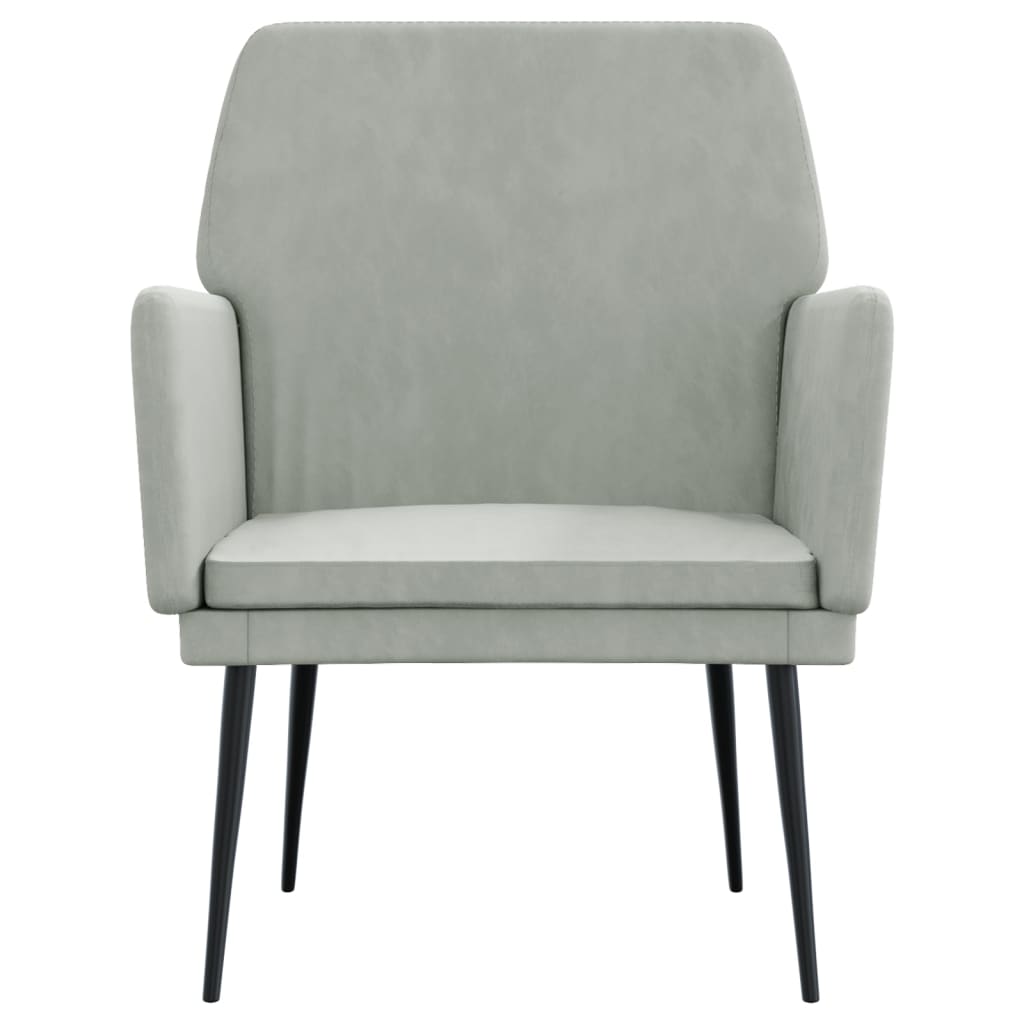 Fotel, jasnoszary, 62x79x79 cm, obity aksamitem