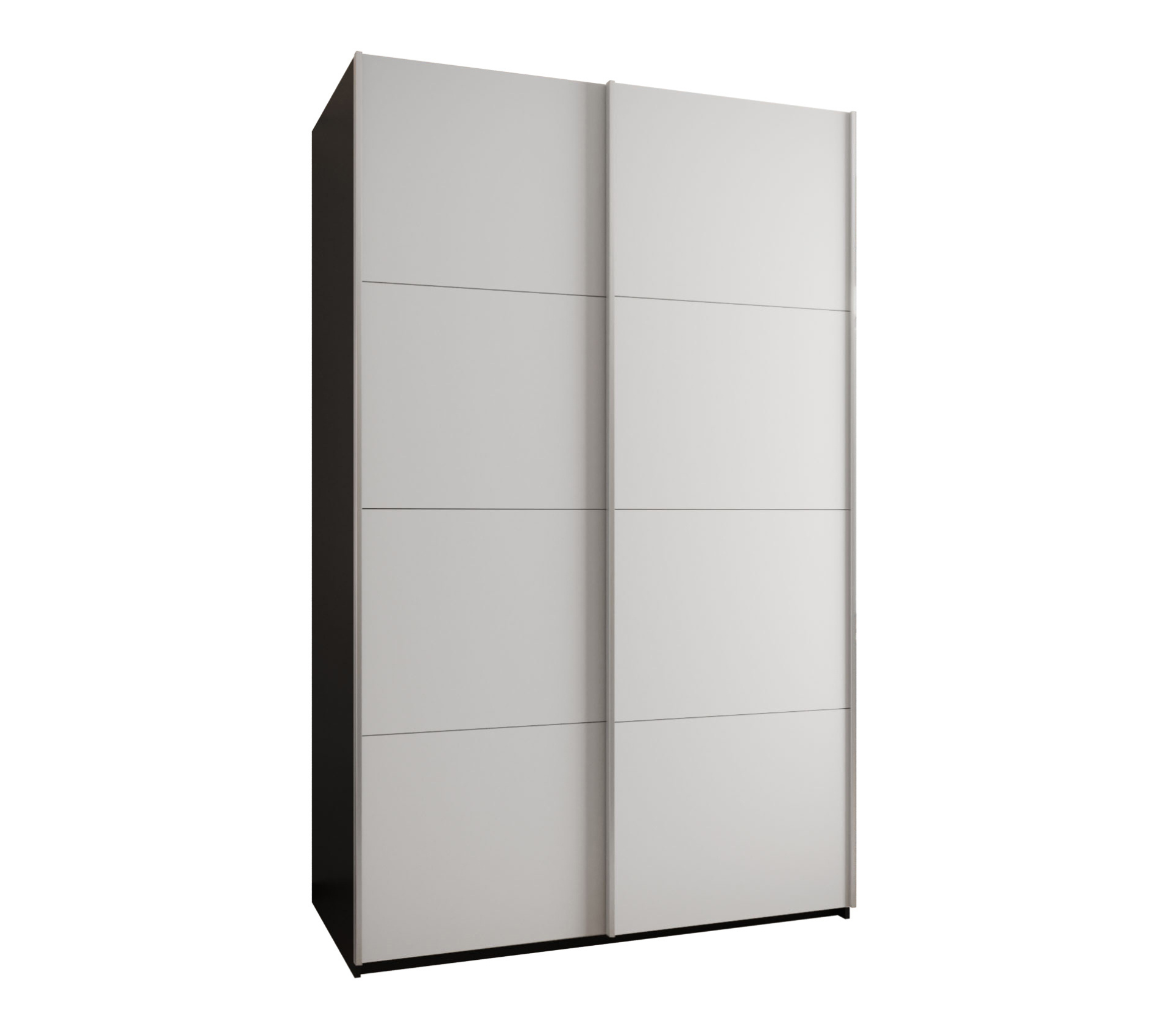 Szafa przesuwna wysoka Lux 1 150 x 64 x 245,5 cm czarny + biały + u. srebrny - Abiks Meble