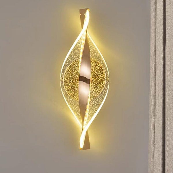 Lampa Ścienna Spiralna 30cm - Lampka Nocna LED 3000K Światło Ciepłe - Lampa Dekoracyjna Akrylowa do Sypialni - Oświetlenie Wewnętrzne - 1 sztuka