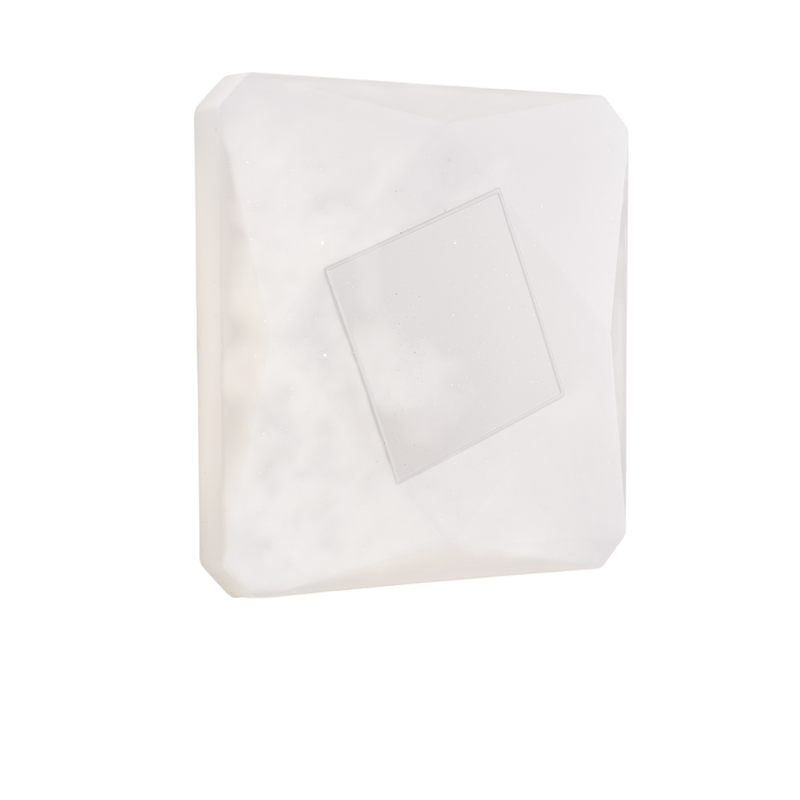Plafoniera quadrata diametro 50 cm in acrilico bianco con led integratoo CCT + telecomando H.8 - Ø 52