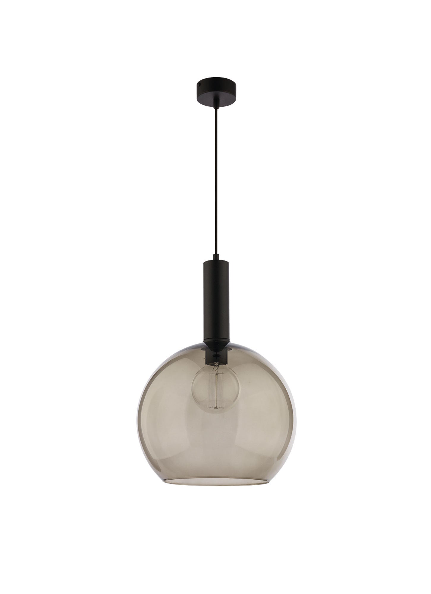 Lampa wisząca LAF Jupiter szklana dymiona czarny E27 80 cm 1 szt.