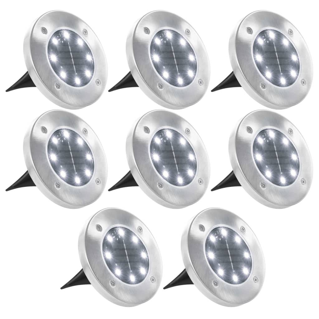 Solarne lampy gruntowe, 8 szt., białe LED vidaXL