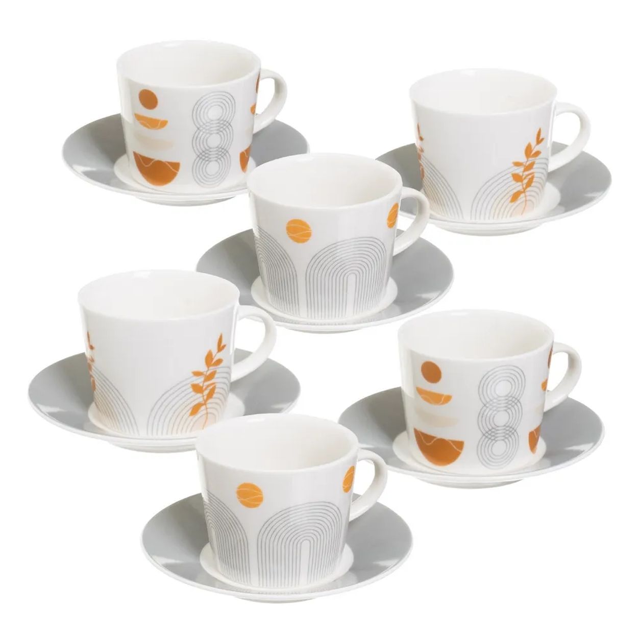 Zestaw ceramicznych filiżanek Sunset HowHomely 6x100 ml 1 kpl.