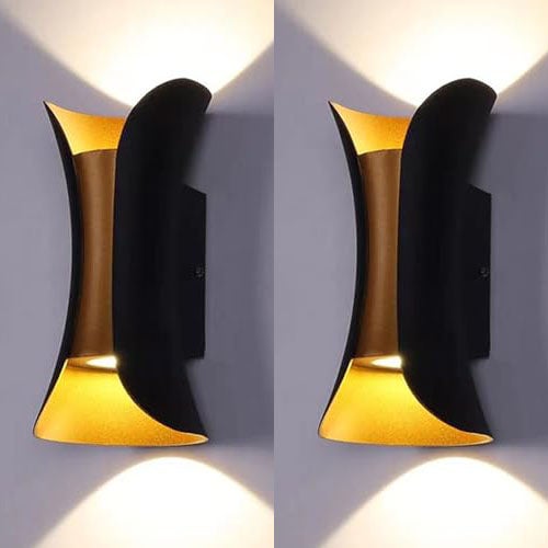 Wodoodporna zewnętrzna lampa ścienna LED K z aluminium do oświetlania w górę i w dół podwórza, garażu, korytarza lub drzwi wejściowych