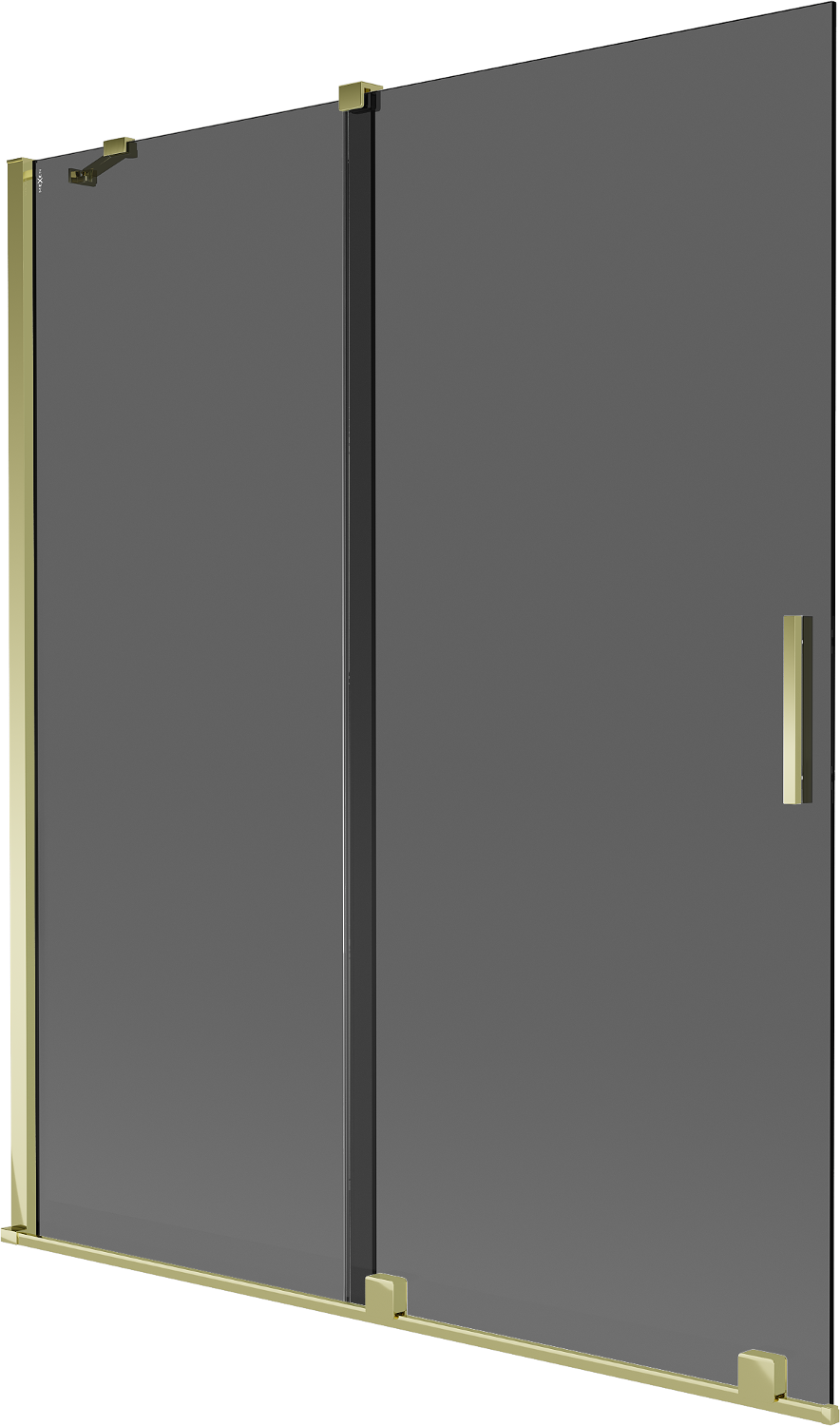 Mexen Velar parawan nawannowy 2-skrzydłowy rozsuwany 140 x 150 cm, grafit, złoty - 896-140-000-41-50
