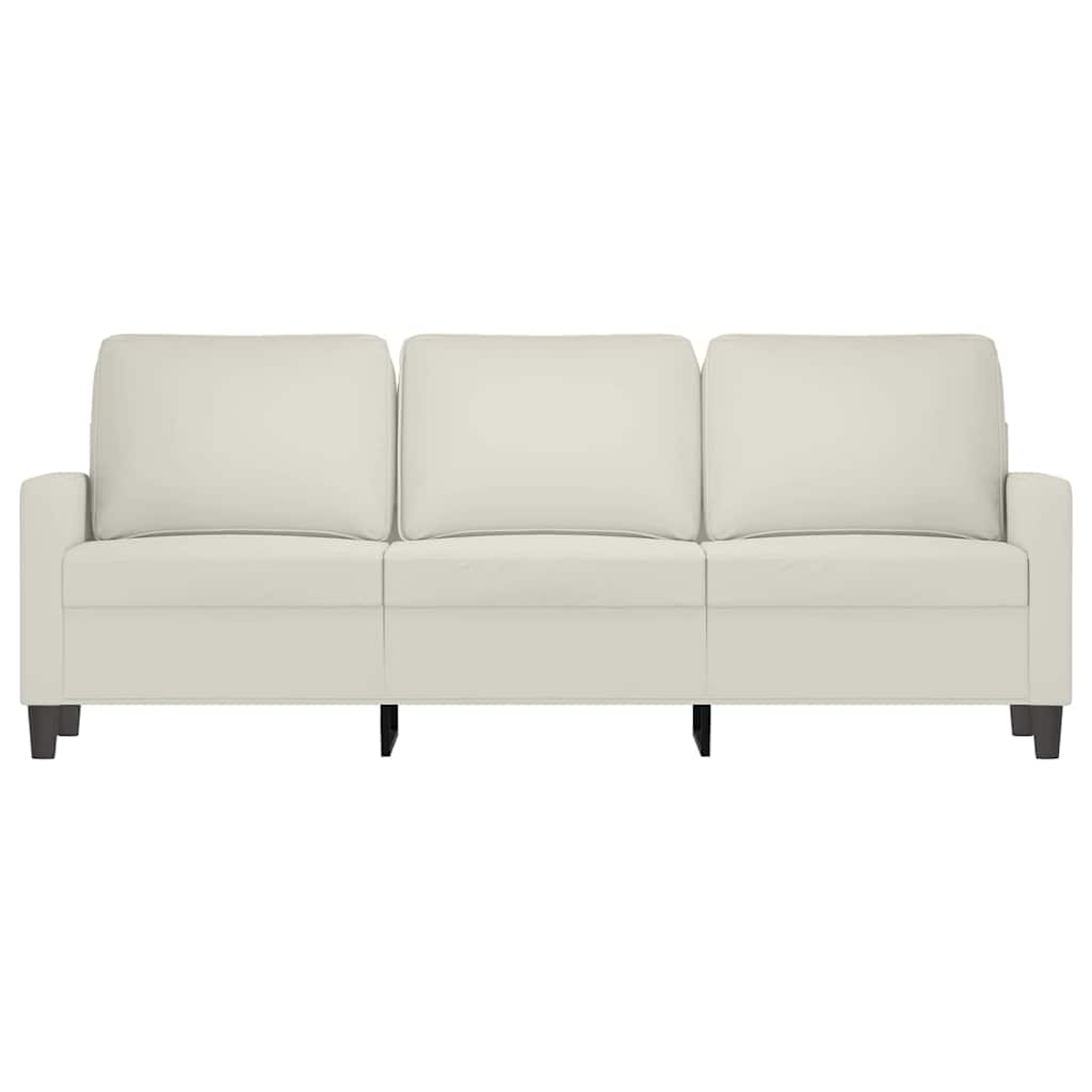 Sofa 3-osobowa, kremowy, 180 cm, tapicerowana aksamitem