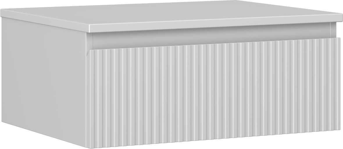 Mexen Rivel szafka łazienkowa podumywalkowa 60 cm z blatem, 1 szuflada, ryflowana , szara mat - 91A20-06023-1-BFC62