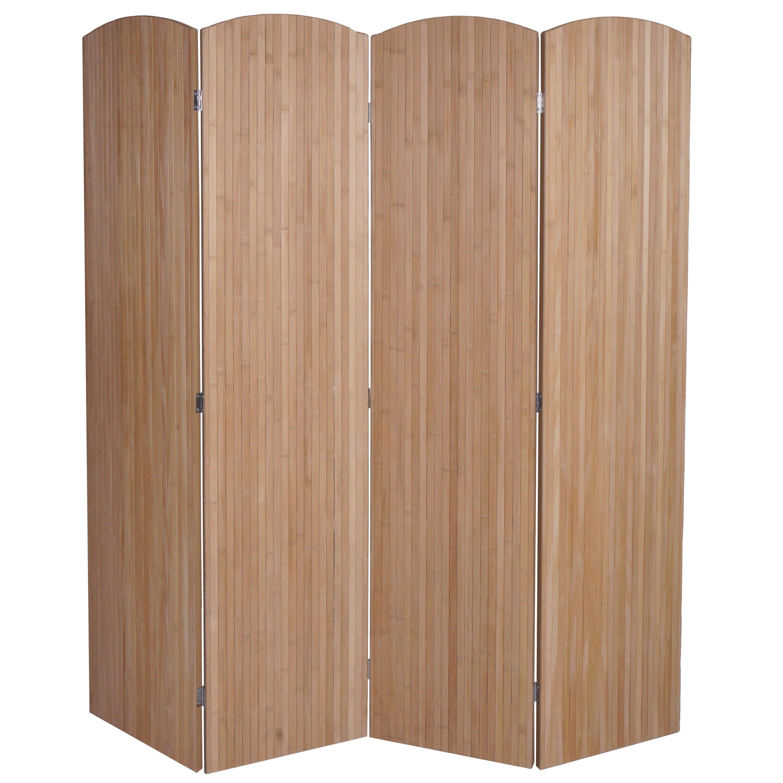 Parawan bambusowy HWC-O30, przegroda pokojowa, parawan, składany, 4 panele, 170 x 162 cm