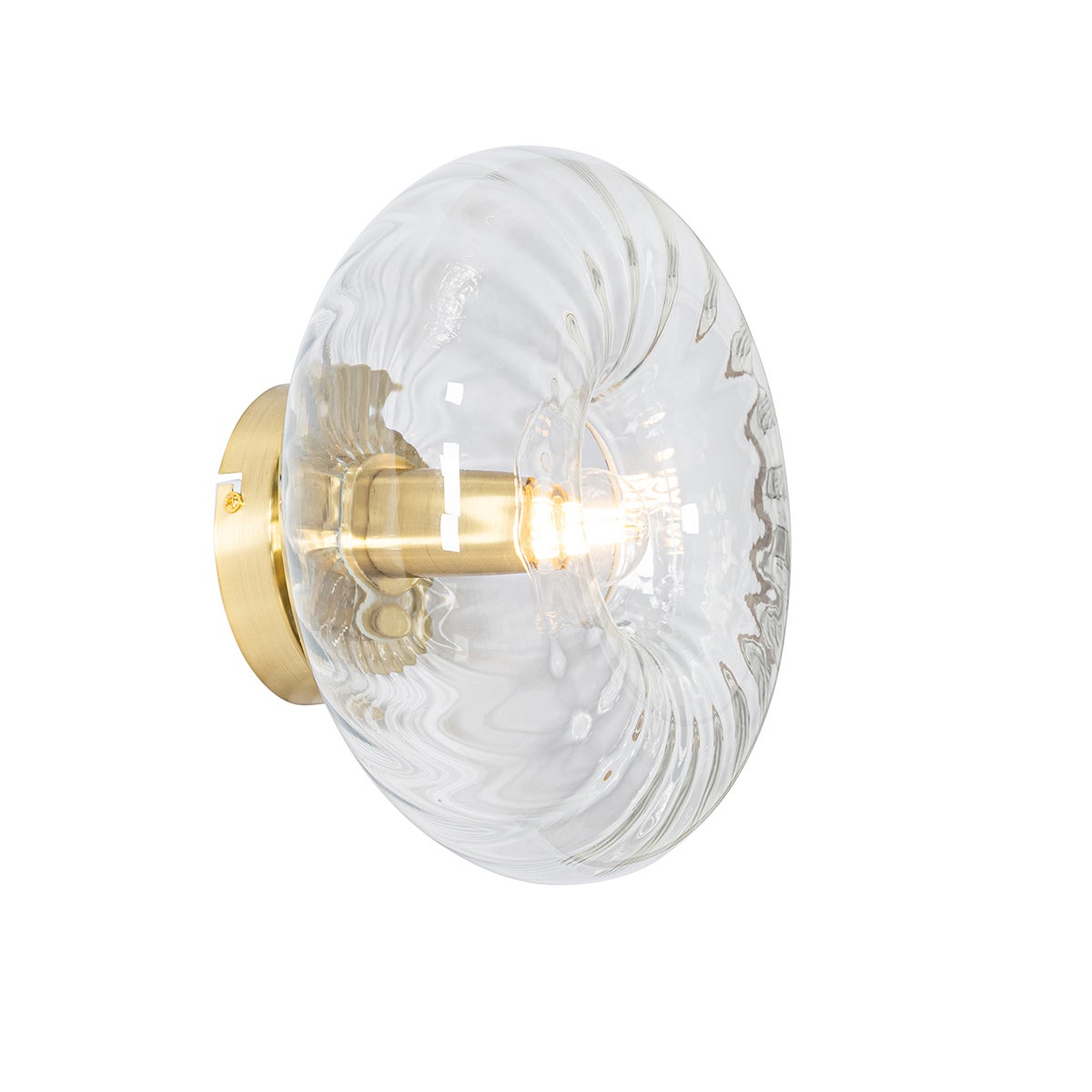 Qazqa artdeco lampa ścienna - Ayesha - złoty/mosiężny, okrągły, max. 25w, kompatybilny z żarówką LED, e27, 27cm, IP20