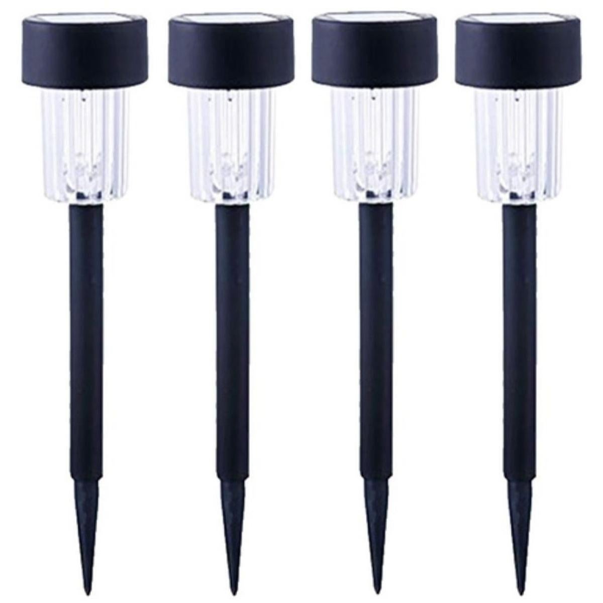 Zestaw 4 lamp solarnych plastikowych Saska Garden 4,5x31 cm dioda Led zimny biały