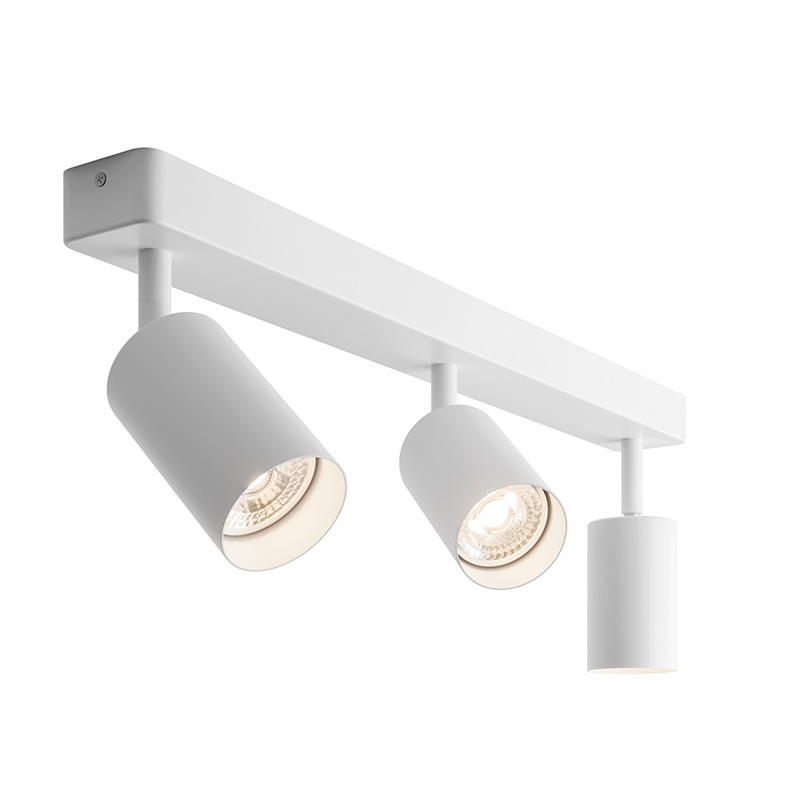 Liniowa lampa ścienna i sufitowa Manuka 3-elementowa – biała, metalowa rama, gniazdo GU10, IP20, 50 W, montaż ścienny – Rossini Group