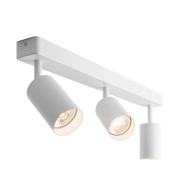 Liniowa lampa ścienna i sufitowa Manuka 3-elementowa – biała, metalowa rama, gniazdo GU10, IP20, 50 W, montaż ścienny – Rossini Group