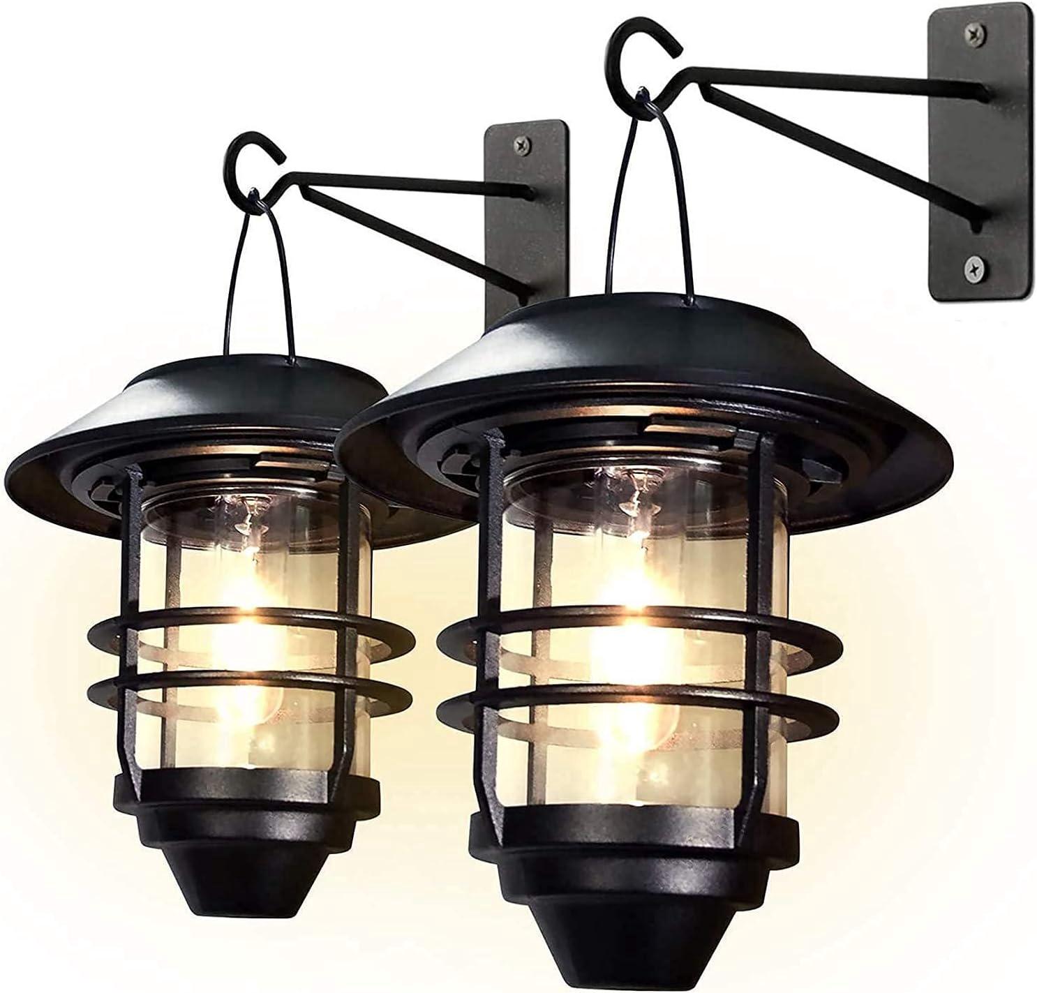 Zestaw zewnętrznych lamp solarnych wiszących latarni ściennych zasilanych energią słoneczną wodoodpornych ciepła biel lumenów opakowanie szt