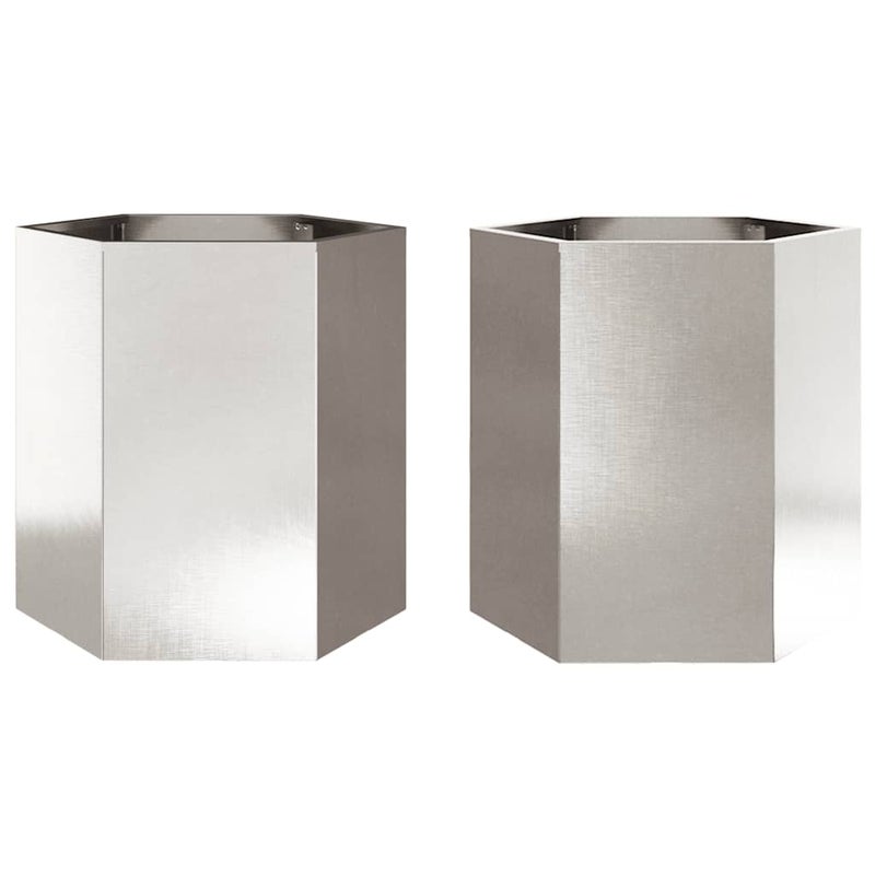 2x Donica Ogrodowa Metalowa Sześciokątna ze Stali Nierdzewnej