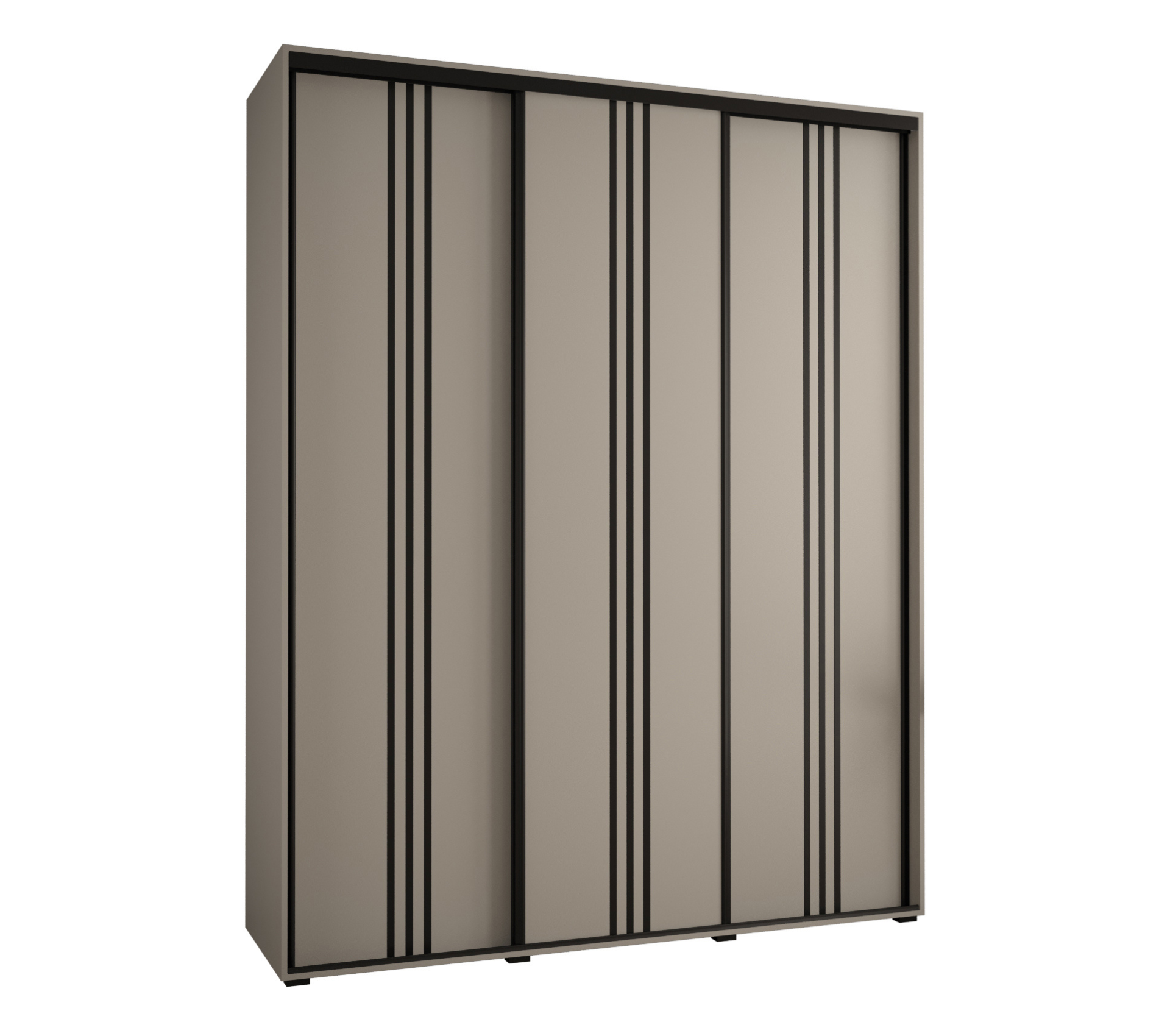 Szafa przesuwna wysoka Dakota 6 190 x 60 x 235,2 cm kaszmir + u. czarny - Abiks Meble