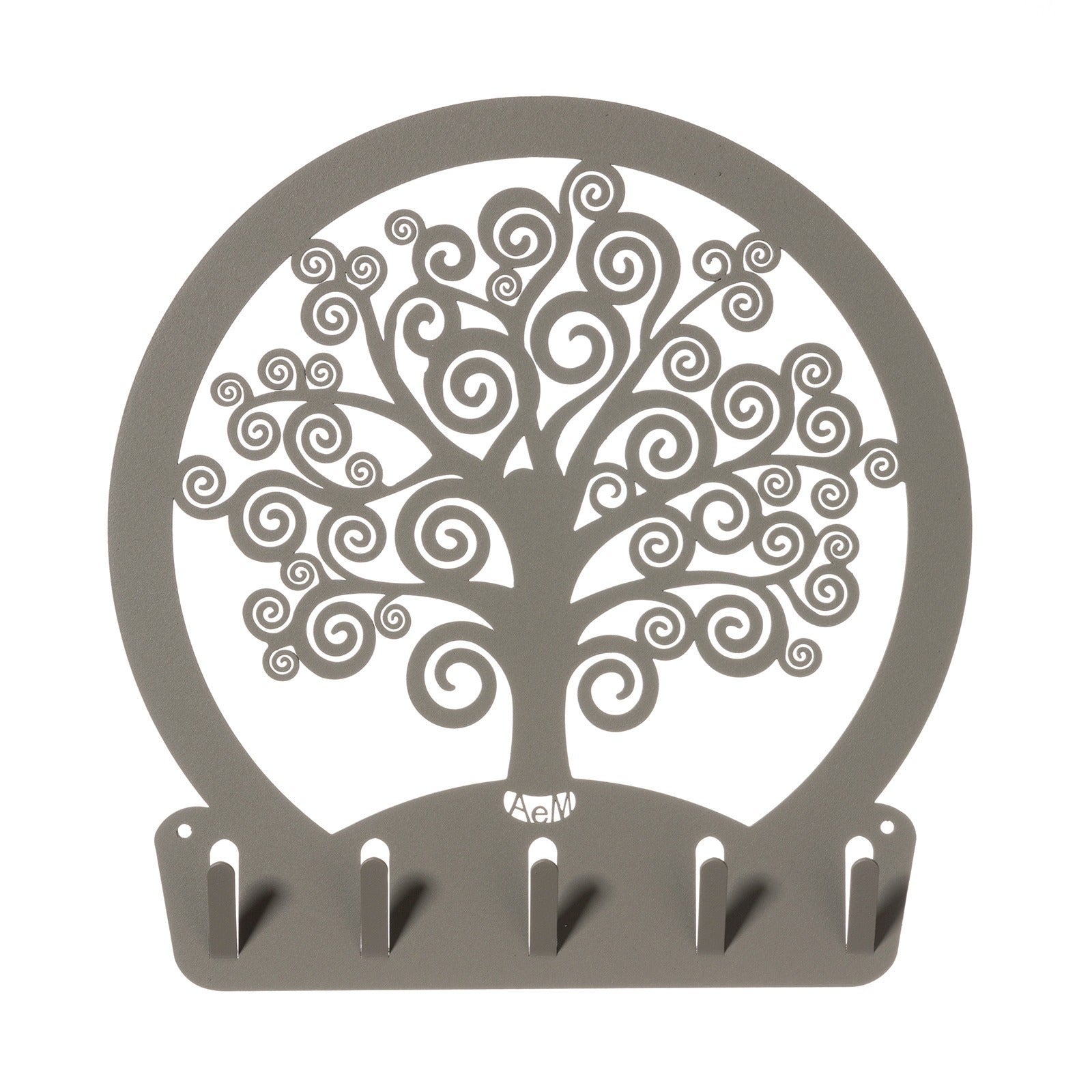 Wieszak na klucze Mud Tree of Life ze stali, 5 haczyków, nowoczesny dekoracyjny design do przedpokoju i biura, rzemiosło artystyczne, made in Italy