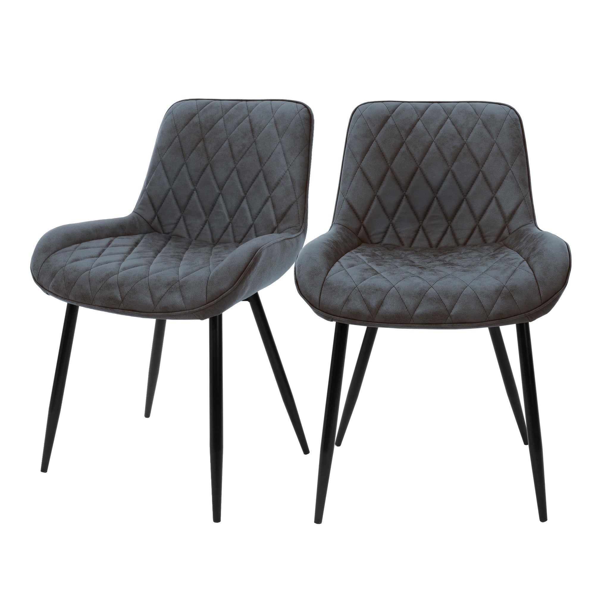 ML-Design Zestaw skladajacy sie z 2 eleganckich foteli do jadalni z oparciem i podlokietnikami w kolorze antracytowym tapicerowane skóra PU z