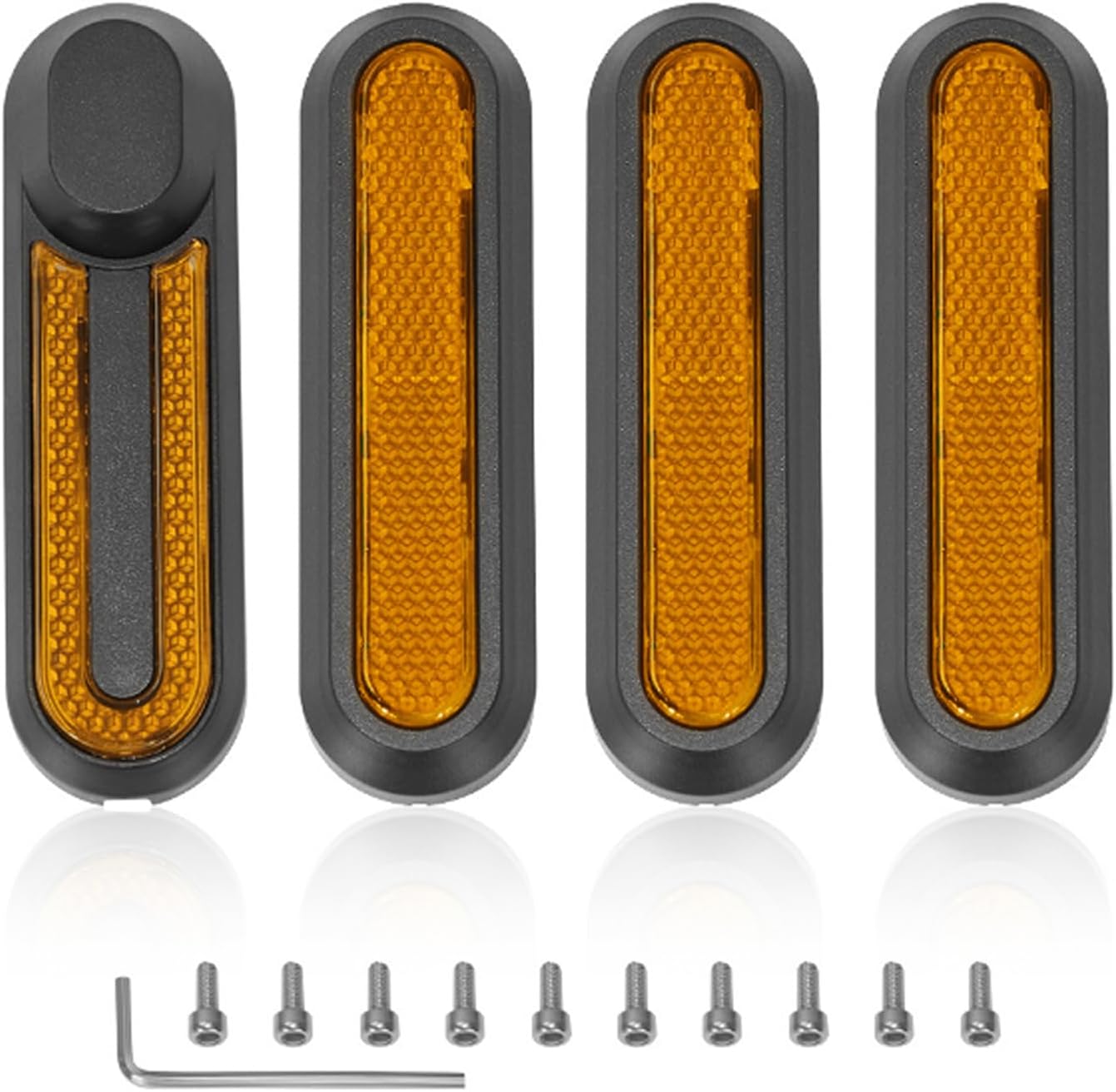 Zestaw 4 odblaskowych osłon na tylne koła, części zamiennych i akcesoriów do hulajnogi Xiaomi M365 Pro Pro2 1S, odblaski na tylne koła