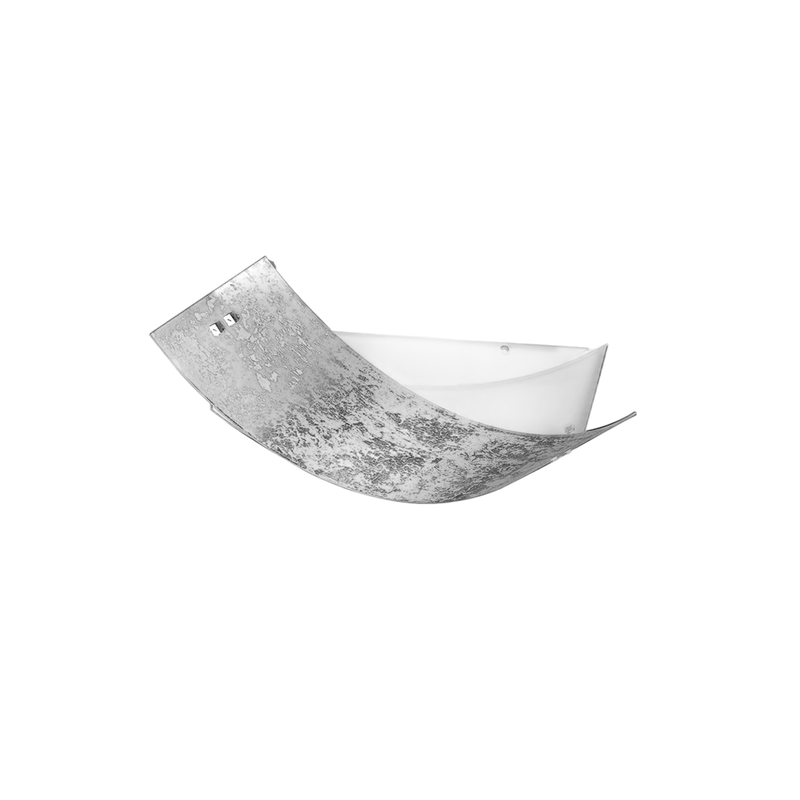 Camilla - Lampa sufitowa srebrna 3XE14 max 3X28W IP20 - Nowoczesna lampa ścienna ze srebrnym szklanym kloszem i białą ramką 43x30cm