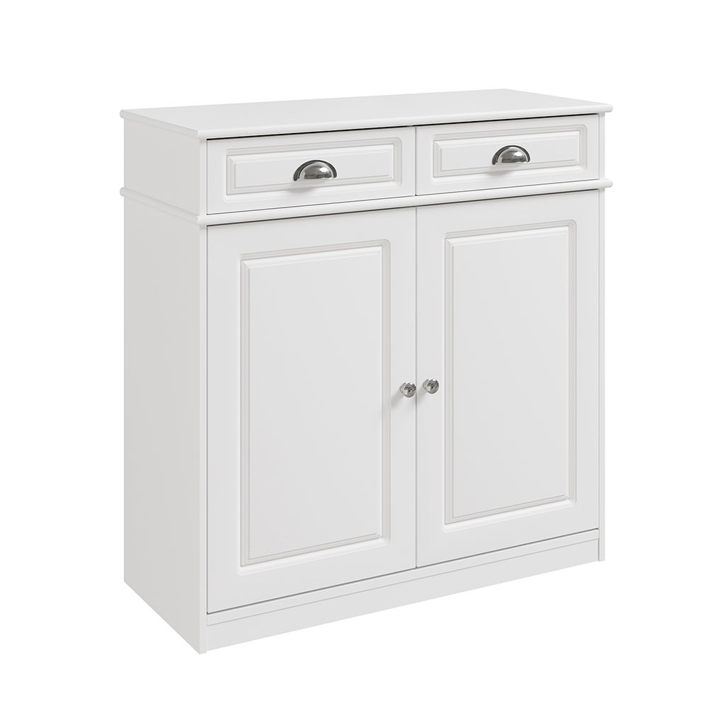 SoBuy Szafka na buty z dwiema szufladami Biały 80x35x82.2cm Nowoczesny FSB104-W