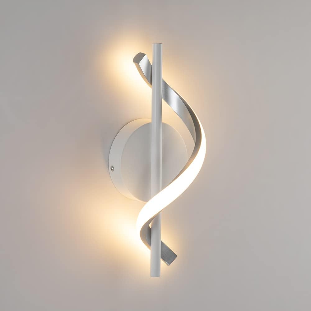 Kinkiet LED 12W - Designerska lampa wewnętrzna do schodów, korytarzy, sypialni - 2700K, niskie zużycie energii - biały