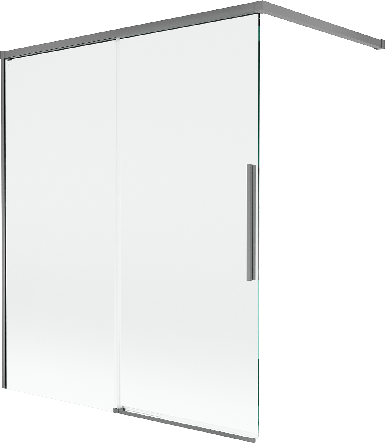 Mexen Rox parawan nawannowy 2-skrzydłowy rozsuwany 140 x 150 cm, transparent, gun metal - 8C9-140-003-95-00