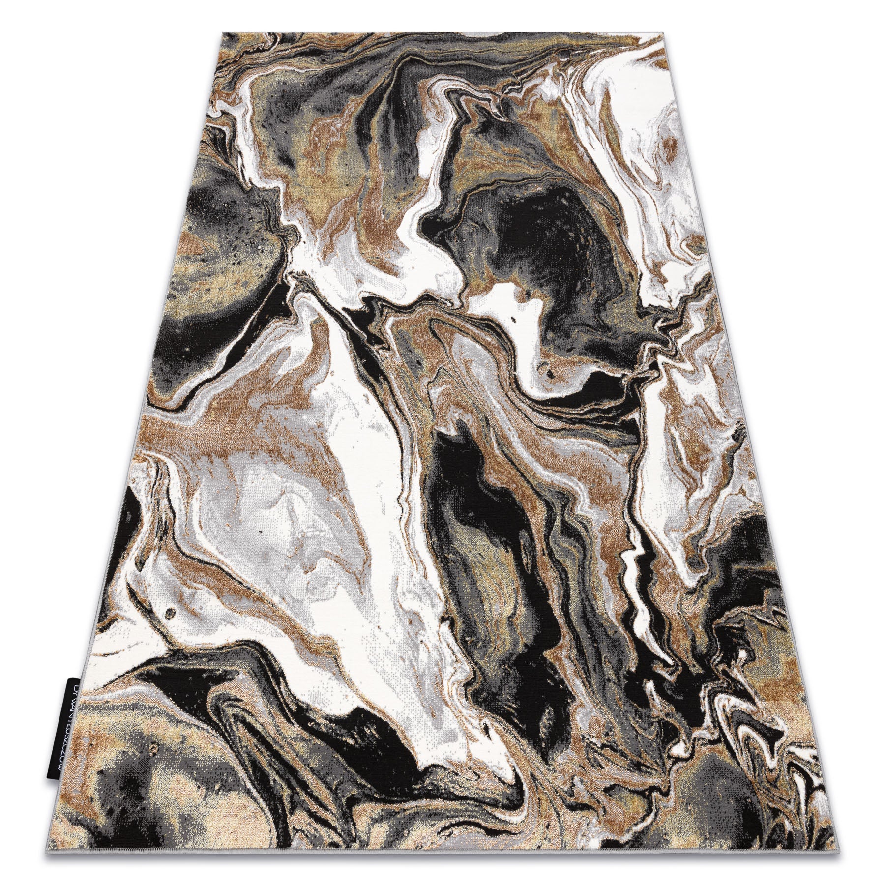 Dywan DE LUXE nowoczesny 622 Abstrakcja - Strukturalny krem / złoty 180x270 cm
