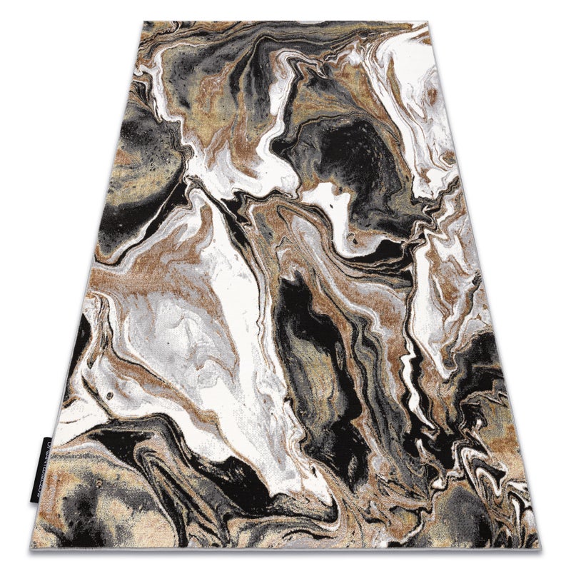 Dywan DE LUXE nowoczesny 622 Abstrakcja - Strukturalny krem / złoty 180x270 cm