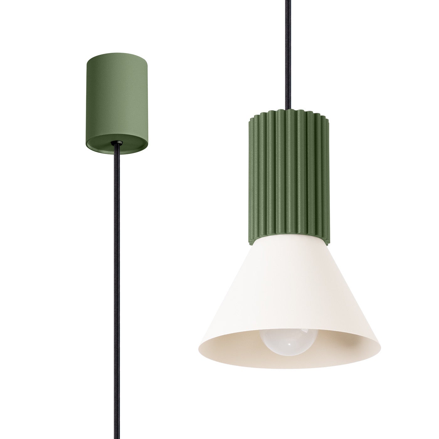 Sollux Estria Lampa sufitowa wisząca Dome Beżowa, oliwkowa 1x E14